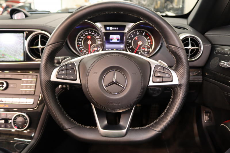 メルセデスベンツ SLクラス SL400 ﾚｰﾀﾞｰｾｰﾌﾃｨPKG　後期 ｷｰﾚｽｺﾞｰ 黒本革 ﾍﾞﾝﾁﾚｰﾀｰ ｴｱｽｶｰﾌ  HDDﾅﾋﾞTV ｽﾏﾎ連携  ﾊﾞｯｸｶﾒﾗ PTS LEDﾗｲﾄ AMGｴｱﾛ&19AW ABCｻｽ ﾌｯﾄﾄﾗﾝｸｵｰﾌﾟﾅｰ 9AT　2年保証【期間限定在庫】