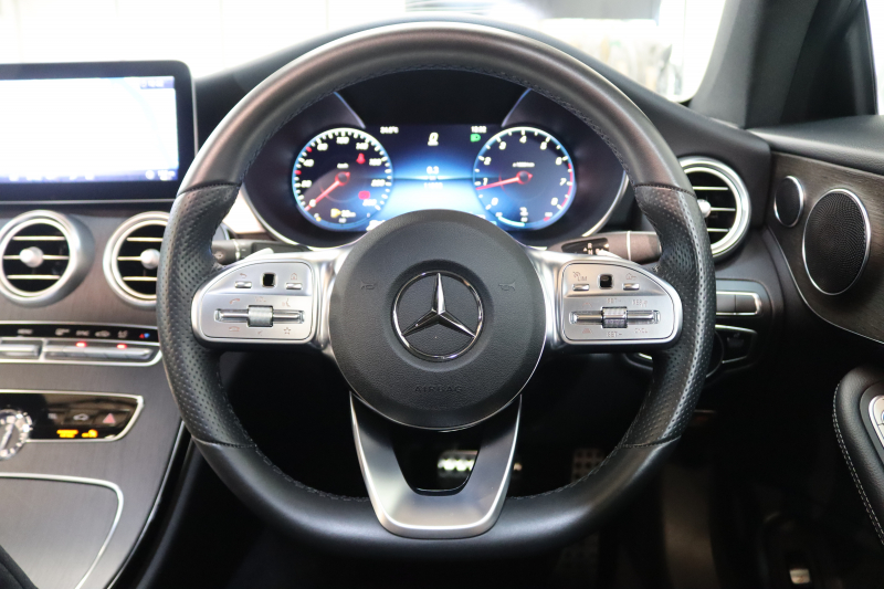 メルセデスベンツ Cクラス C180ｸｰﾍﾟ ｽﾎﾟｰﾂ ﾚｻﾞｰｴｸｽｸﾙｰｼﾌﾞ&ﾚｰﾀﾞｰｾｰﾌﾃｨPKG　後期 ｷｰﾚｽｺﾞｰ 黒本革 ﾊﾟﾉﾗﾏSR ﾍｯﾄﾞｱｯﾌﾟD HDDﾅﾋﾞTV ｽﾏﾎ連携 ﾊﾞｯｸｶﾒﾗ PTS LEDﾗｲﾄ AMGｴｱﾛ&19AW ﾀﾞｲﾅﾐｯｸS ｴｱｻｽ 9AT　2年保証