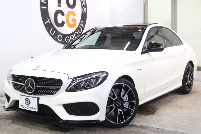 AMG Cクラス C43 4MATIC ｴｸｽｸﾙｰｼﾌﾞ&ﾚｰﾀﾞｰｾｰﾌﾃｨPKG　1ｵｰﾅｰ ｷｰﾚｽｺﾞｰ 赤本革 ﾊﾟﾉﾗﾏSR ﾍｯﾄﾞｱｯﾌﾟD HDDﾅﾋﾞTV BT音楽 ﾌﾞﾙﾒｽﾀｰ ﾊﾞｯｸｶﾒﾗ PTS LEDﾗｲﾄ 自動ﾄﾗﾝｸ ﾊﾝｽﾞﾌﾘｰA AMG専用装備&ﾁｭｰﾆﾝｸﾞﾀﾞｲﾅﾐｯｸS 9AT　2年保証
