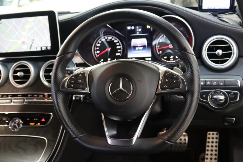 メルセデスベンツ Cクラス C200 AVG AMGﾗｲﾝ ﾚｻﾞｰｴｸｽｸﾙｰｼﾌﾞ&ﾚｰﾀﾞｰｾｰﾌﾃｨPKG　中期 ｷｰﾚｽｺﾞｰ 黒本革 ｼｰﾄﾋｰﾀｰ  ﾍｯﾄﾞｱｯﾌﾟD HDDﾅﾋﾞTV BT音楽 ﾊﾞｯｸｶﾒﾗ PTS LEDﾗｲﾄ ﾌｯﾄﾄﾗﾝｸOP AMGｴｱﾛ&18AW ﾀﾞｲﾅﾐｯｸｾﾚｸﾄ ｴｱｻｽ 9AT　2年保証