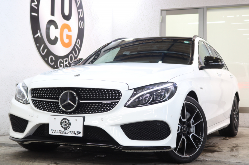 AMG Cクラス C43ｽﾃｰｼｮﾝﾜｺﾞﾝ 4MATIC ﾚｰﾀﾞｰｾｰﾌﾃｨPKG　中期 ｷｰﾚｽｺﾞｰ 黒本革 ﾊﾟﾉﾗﾏSR ﾍｯﾄﾞｱｯﾌﾟD HDDﾅﾋﾞTV BT音楽 ﾌﾞﾙﾒｽﾀｰ ﾊﾞｯｸｶﾒﾗ PTS LEDﾗｲﾄ 自動Rｹﾞｰﾄ ﾌｯﾄﾄﾗﾝｸOP AMG専用装備&ﾁｭｰﾆﾝｸﾞ 9AT　2年保証