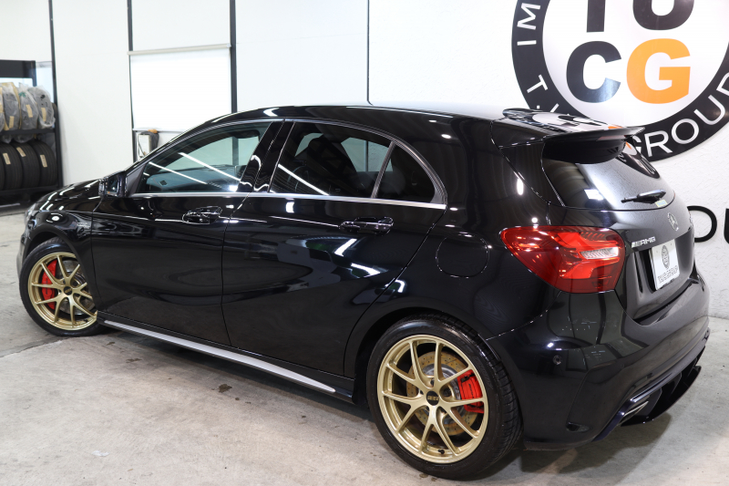 AMG Aクラス A45 4MATIC ﾚｰﾀﾞｰｾｰﾌﾃｨPKG　後期 ｷｰﾚｽｺﾞｰ 黒本革 HDDﾅﾋﾞTV ｽﾏﾎ連携 ﾊﾞｯｸｶﾒﾗ PTS LEDﾗｲﾄ AMG専用装備&ﾁｭｰﾆﾝｸﾞ ﾀﾞｲﾅﾐｯｸS BBS18AW 7AT　2年保証