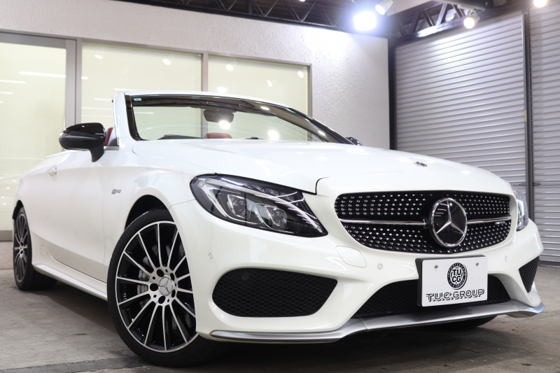 AMG Cクラス C43 4MATIC ｶﾌﾞﾘｵﾚ ﾚｰﾀﾞｰｾｰﾌﾃｨPKG　ｷｰﾚｽｺﾞｰ 赤本革 ｴｱｽｶｰﾌ ﾍｯﾄﾞｱｯﾌﾟD HDDﾅﾋﾞTV BT音楽 ﾌﾞﾙﾒｽﾀｰ ﾊﾞｯｸｶﾒﾗ PTS LEDﾗｲﾄ AMG専用装備&ﾁｭｰﾆﾝｸﾞﾀﾞｲﾅﾐｯｸS 赤幌 9AT　2年保証