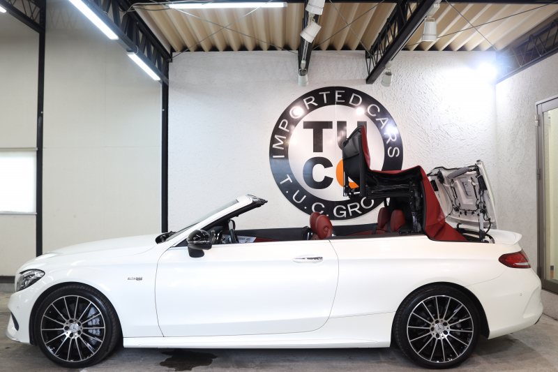 AMG Cクラス C43 4MATIC ｶﾌﾞﾘｵﾚ ﾚｰﾀﾞｰｾｰﾌﾃｨPKG　ｷｰﾚｽｺﾞｰ 赤本革 ｴｱｽｶｰﾌ ﾍｯﾄﾞｱｯﾌﾟD HDDﾅﾋﾞTV BT音楽 ﾌﾞﾙﾒｽﾀｰ ﾊﾞｯｸｶﾒﾗ PTS LEDﾗｲﾄ AMG専用装備&ﾁｭｰﾆﾝｸﾞﾀﾞｲﾅﾐｯｸS 赤幌 9AT　2年保証