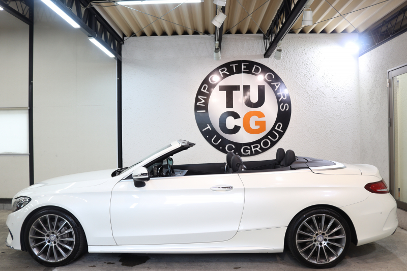 メルセデスベンツ Cクラス C180ｶﾌﾞﾘｵﾚ ｽﾎﾟｰﾂ ﾚｻﾞｰｴｸｽｸﾙｰｼﾌﾞ&ﾚｰﾀﾞｰｾｰﾌﾃｨPKG　ｷｰﾚｽｺﾞｰ 黒本革 ｴｱｽｶｰﾌ HDDﾅﾋﾞTV&ｷｬﾝｾﾗｰ BT音楽 ﾊﾞｯｸｶﾒﾗ PTS LEDﾗｲﾄ AMGｴｱﾛ&19AW 黒幌 9AT　2年保証