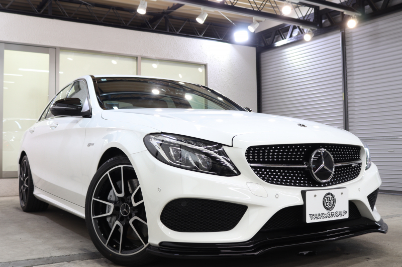 AMG Cクラス C43 4MATIC ｴｸｽｸﾙｰｼﾌﾞ&ﾚｰﾀﾞｰｾｰﾌﾃｨPKG　ｷｰﾚｽｺﾞｰ 黒本革 ﾍｯﾄﾞｱｯﾌﾟD HDDﾅﾋﾞTV BT音楽 ﾌﾞﾙﾒｽﾀｰ ﾊﾞｯｸｶﾒﾗ PTS LEDﾗｲﾄ 自動ﾄﾗﾝｸ ﾊﾝｽﾞﾌﾘｰA AMG専用装備&ﾁｭｰﾆﾝｸﾞﾀﾞｲﾅﾐｯｸS 9AT　2年保証