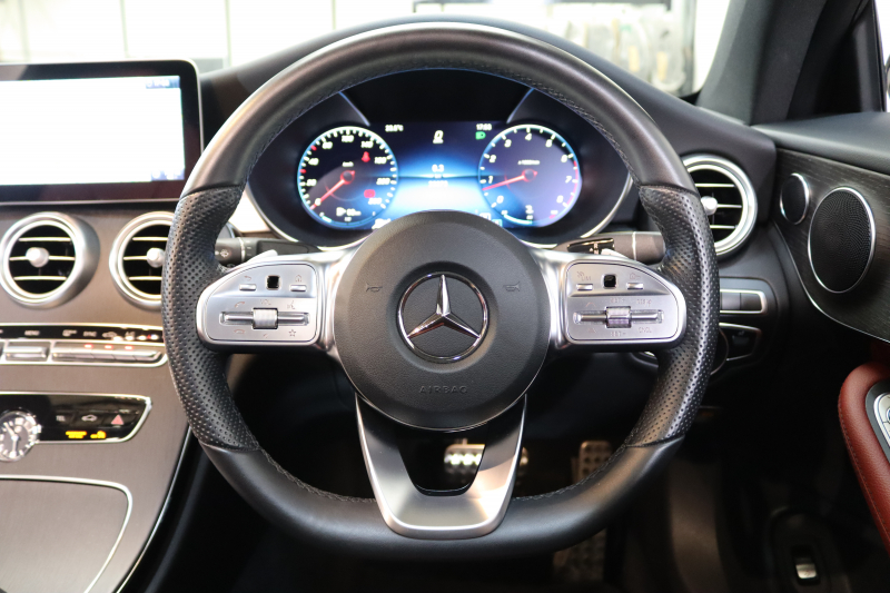 メルセデスベンツ Cクラス C180ｸｰﾍﾟ ｽﾎﾟｰﾂ ﾚｻﾞｰｴｸｽｸﾙｰｼﾌﾞ&ﾚｰﾀﾞｰｾｰﾌﾃｨPKG　後期 ｷｰﾚｽｺﾞｰ 赤本革 ﾊﾟﾉﾗﾏSR ﾍｯﾄﾞｱｯﾌﾟD HDDﾅﾋﾞTV ｽﾏﾎ連携 ﾊﾞｯｸｶﾒﾗ PTS LEDﾗｲﾄ AMGｴｱﾛ&19AW ﾀﾞｲﾅﾐｯｸS ｴｱｻｽ 9AT　2年保証