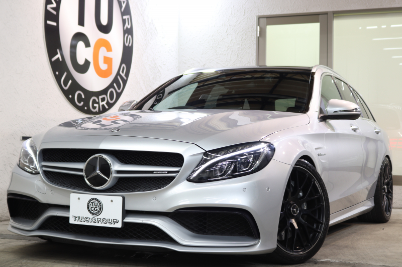 AMG Cクラス C63ｽﾃｰｼｮﾝﾜｺﾞﾝ ﾚｰﾀﾞｰｾｰﾌﾃｨPKG　ｷｰﾚｽｺﾞｰ 黒本革 ﾊﾟﾉﾗﾏSR HDDﾅﾋﾞTV BT音楽 ﾊﾞｯｸｶﾒﾗ PTS LEDﾗｲﾄ 自動Rｹﾞｰﾄ ﾊﾝｽﾞﾌﾘｰA AMG専用装備&ﾁｭｰﾆﾝｸﾞﾀﾞｲﾅﾐｯｸS H&Rﾀﾞｳﾝﾀﾞｽ 7AT　2年保証