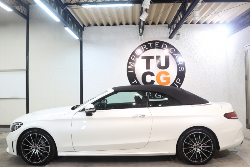 メルセデスベンツ Cクラス C180ｶﾌﾞﾘｵﾚ ｽﾎﾟｰﾂ ﾚｻﾞｰｴｸｽｸﾙｰｼﾌﾞ&ﾚｰﾀﾞｰｾｰﾌﾃｨPKG　後期 MEｺﾈｸﾄ ｷｰﾚｽｺﾞｰ 黒本革 ｴｱｽｶｰﾌ ﾍｯﾄﾞｱｯﾌﾟD HDDﾅﾋﾞTV&ｷｬﾝｾﾗｰ ｽﾏﾎ連携 ﾊﾞｯｸｶﾒﾗ PTS LEDﾗｲﾄ AMGｴｱﾛ&19AW ｴｱｻｽ ﾀﾞｲﾅﾐｯｸS 9AT　2年保証