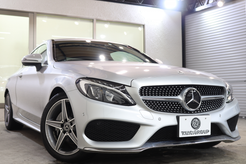 メルセデスベンツ Cクラス C180ｸｰﾍﾟ ｽﾎﾟｰﾂ ﾚｰﾀﾞｰｾｰﾌﾃｨPKG　1ｵｰﾅｰ ｷｰﾚｽｺﾞｰ 黒革 HDDﾅﾋﾞTV BT音楽 ﾊﾞｯｸｶﾒﾗ PTS LEDﾗｲﾄ AMGｴｱﾛ&18AW ﾀﾞｲﾅﾐｯｸS 9AT　2年保証