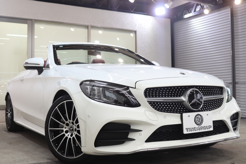 メルセデスベンツ Cクラス C180ｶﾌﾞﾘｵﾚ ｽﾎﾟｰﾂ ﾚｻﾞｰｴｸｽｸﾙｰｼﾌﾞ&ﾚｰﾀﾞｰｾｰﾌﾃｨPKG　後期 MEｺﾈｸﾄ ｷｰﾚｽｺﾞｰ 赤本革 ｴｱｽｶｰﾌ ﾍｯﾄﾞｱｯﾌﾟD HDDﾅﾋﾞTV&ｷｬﾝｾﾗｰ ｽﾏﾎ連携 ﾊﾞｯｸｶﾒﾗ PTS LEDﾗｲﾄ AMGｴｱﾛ&19AW ｴｱｻｽ ﾀﾞｲﾅﾐｯｸS 9AT　2年保証