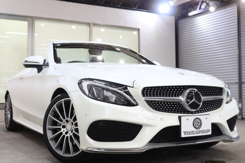 メルセデスベンツ Cクラス C180ｶﾌﾞﾘｵﾚ ｽﾎﾟｰﾂ ﾚｻﾞｰｴｸｽｸﾙｰｼﾌﾞ&ﾚｰﾀﾞｰｾｰﾌﾃｨPKG　ｷｰﾚｽｺﾞｰ 黒本革 ｴｱｽｶｰﾌ HDDﾅﾋﾞTV BT音楽 ﾊﾞｯｸｶﾒﾗ PTS LEDﾗｲﾄ AMGｴｱﾛ&19AW ﾀﾞｲﾅﾐｯｸS 黒幌 9AT　2年保証