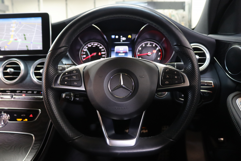 メルセデスベンツ Cクラス C200ｽﾃｰｼｮﾝﾜｺﾞﾝ ｽﾎﾟｰﾂ 本革仕様 ﾚｰﾀﾞｰｾｰﾌﾃｨPKG　ｷｰﾚｽｺﾞｰ 黒本革 ﾍｯﾄﾞｱｯﾌﾟD HDDﾅﾋﾞTV&ｷｬﾝｾﾗｰ BT音楽 ﾊﾞｯｸｶﾒﾗ PTS LEDﾗｲﾄ 自動Rｹﾞｰﾄ ﾊﾝｽﾞﾌﾘｰA AMGｴｱﾛ&18AW ｴｱｻｽ 7AT　2年保証