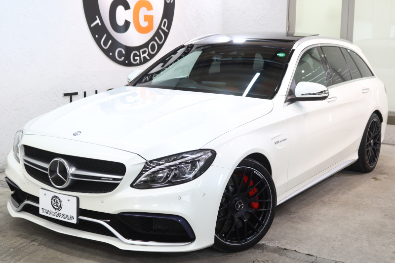 AMG Cクラス C63Sｽﾃｰｼｮﾝﾜｺﾞﾝ ﾚｰﾀﾞｰｾｰﾌﾃｨPKG　ｷｰﾚｽｺﾞｰ 赤/黒本革 ﾊﾟﾉﾗﾏSR ﾍｯﾄﾞｱｯﾌﾟD HDDﾅﾋﾞTV BT音楽 ﾌﾞﾙﾒｽﾀｰ ﾊﾞｯｸｶﾒﾗ PTS LEDﾗｲﾄ 自動Rｹﾞｰﾄ ﾊﾝｽﾞﾌﾘｰA AMG専用装備&ﾁｭｰﾆﾝｸﾞﾀﾞｲﾅﾐｯｸS 7AT　2年保証