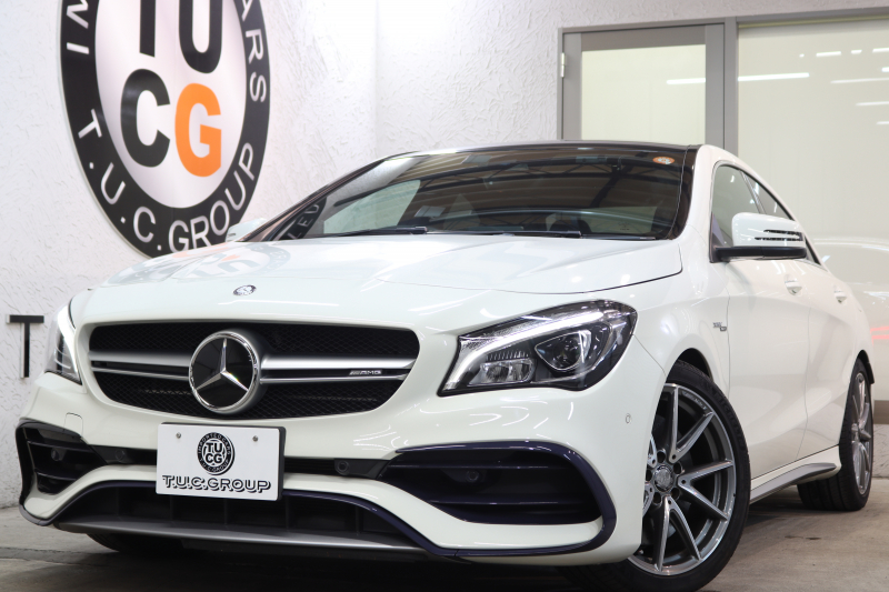 AMG CLAクラス CLA45 4MATIC ﾚｰﾀﾞｰｾｰﾌﾃｨPKG　後期 ｷｰﾚｽｺﾞｰ 黒本革 ｼｰﾄﾋｰﾀｰ ﾊﾟﾉﾗﾏSR HDDﾅﾋﾞTV ｽﾏﾎ連携 ﾊﾞｯｸｶﾒﾗ PTS LEDﾍｯﾄﾞﾗｲﾄ AMGﾗｲﾄﾞｺﾝﾄﾛｰﾙｻｽ ﾀﾞｲﾅﾐｯｸｾﾚｸﾄ　2年保証