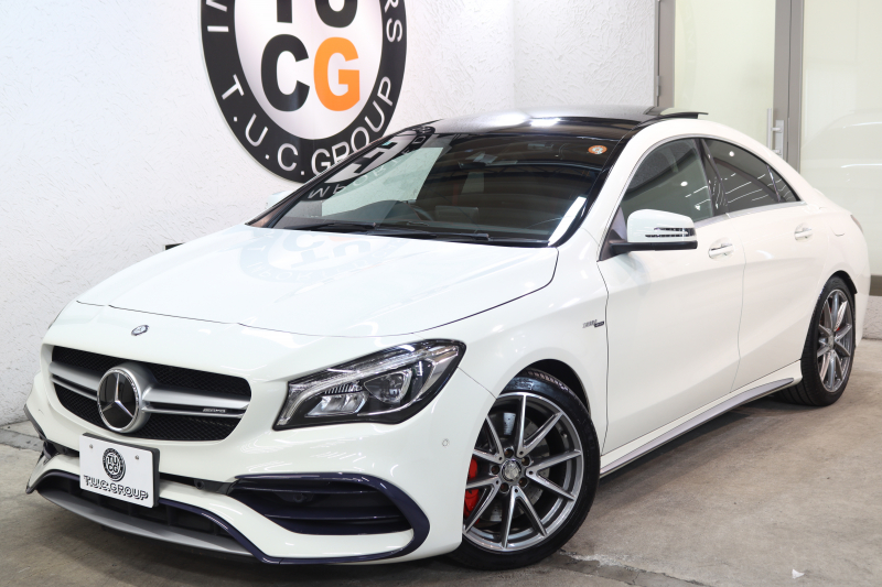 AMG CLAクラス CLA45 4MATIC ﾚｰﾀﾞｰｾｰﾌﾃｨPKG　後期 ｷｰﾚｽｺﾞｰ 黒本革 ﾊﾟﾉﾗﾏSR HDDﾅﾋﾞTV ｽﾏﾎ連携 ﾊﾞｯｸｶﾒﾗ PTS LEDﾍｯﾄﾞﾗｲﾄ AMGﾗｲﾄﾞｺﾝﾄﾛｰﾙｻｽ ﾀﾞｲﾅﾐｯｸｾﾚｸﾄ 7AT　2年保証