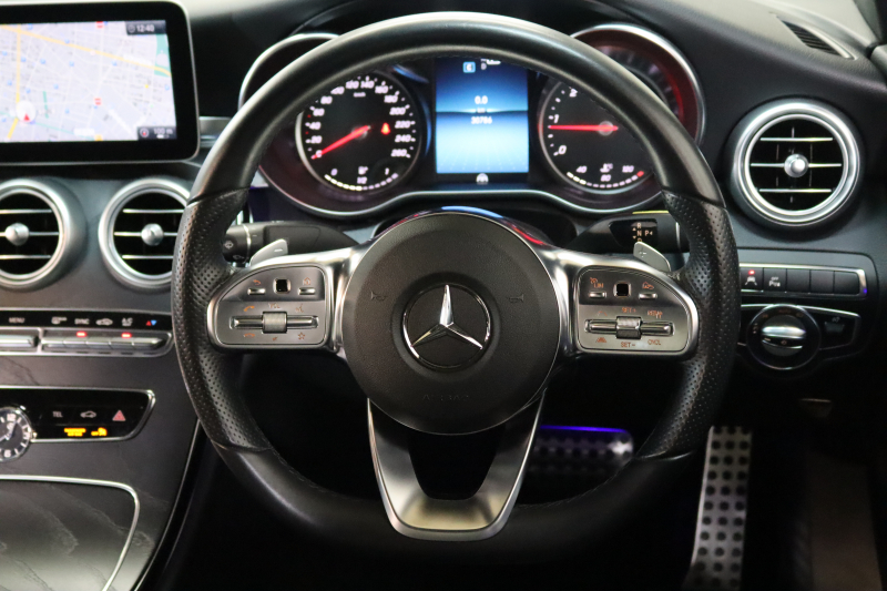 メルセデスベンツ Cクラス C220d AVG AMGﾗｲﾝ ﾚｰﾀﾞｰｾｰﾌﾃｨPKG　後期 ｷｰﾚｽｺﾞｰ 黒革 HDDﾅﾋﾞTV ｽﾏﾎ連携 ﾊﾞｯｸｶﾒﾗ PTS LEDﾗｲﾄ AMGｴｱﾛ&18AW ﾀﾞｲﾅﾐｯｸS ｴｱｻｽ 9AT　2年保証