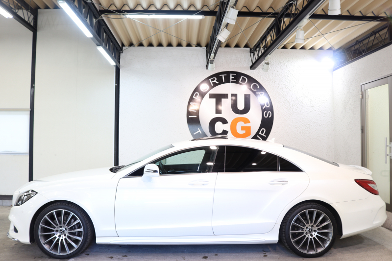 メルセデスベンツ CLS CLS220d AMGﾗｲﾝ ﾚｰﾀﾞｰｾｰﾌﾃｨPKG　後期 ｷｰﾚｽｺﾞｰ 黒本革 ｻﾝﾙｰﾌ HDDﾅﾋﾞTV&ｷｬﾝｾﾗｰ ｽﾏﾎ連携 360ｶﾒﾗ PTS LEDﾗｲﾄ AMGｴｱﾛ&19AW ｴｱｻｽ 7AT　2年保証