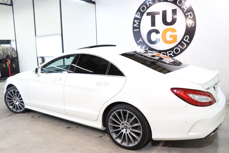 メルセデスベンツ CLS CLS220d AMGﾗｲﾝ ﾚｰﾀﾞｰｾｰﾌﾃｨPKG　後期 ｷｰﾚｽｺﾞｰ 黒本革 ｻﾝﾙｰﾌ HDDﾅﾋﾞTV&ｷｬﾝｾﾗｰ ｽﾏﾎ連携 360ｶﾒﾗ PTS LEDﾗｲﾄ AMGｴｱﾛ&19AW ｴｱｻｽ 7AT　2年保証