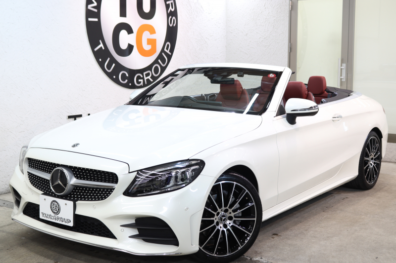 メルセデスベンツ Cクラス C180ｶﾌﾞﾘｵﾚ ｽﾎﾟｰﾂ ﾚｻﾞｰｴｸｽｸﾙｰｼﾌﾞ&ﾚｰﾀﾞｰｾｰﾌﾃｨPKG　後期 1ｵｰﾅｰ MEｺﾈｸﾄ ｷｰﾚｽｺﾞｰ 赤本革 ﾍｯﾄﾞｱｯﾌﾟD HDDﾅﾋﾞTV ｽﾏﾎ連携 ﾊﾞｯｸｶﾒﾗ PTS LEDﾗｲﾄ AMGｴｱﾛ&19AW ｴｱｻｽ 黒幌 9AT　2年保証