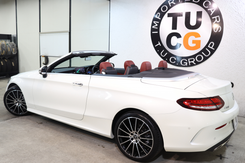 メルセデスベンツ Cクラス C180ｶﾌﾞﾘｵﾚ ｽﾎﾟｰﾂ ﾚｻﾞｰｴｸｽｸﾙｰｼﾌﾞ&ﾚｰﾀﾞｰｾｰﾌﾃｨPKG　後期 1ｵｰﾅｰ MEｺﾈｸﾄ ｷｰﾚｽｺﾞｰ 赤本革 ﾍｯﾄﾞｱｯﾌﾟD HDDﾅﾋﾞTV ｽﾏﾎ連携 ﾊﾞｯｸｶﾒﾗ PTS LEDﾗｲﾄ AMGｴｱﾛ&19AW ｴｱｻｽ 黒幌 9AT　2年保証