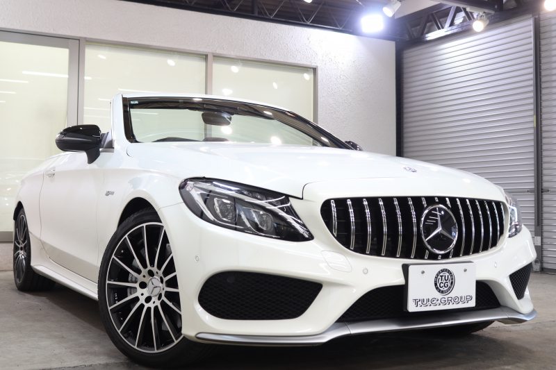 AMG Cクラス C43 4MATIC ｶﾌﾞﾘｵﾚ ﾚｰﾀﾞｰｾｰﾌﾃｨPKG　ｷｰﾚｽｺﾞｰ 黒本革 ｴｱｽｶｰﾌ HDDﾅﾋﾞTV BT音楽 ﾌﾞﾙﾒｽﾀｰ ﾊﾞｯｸｶﾒﾗ PTS LEDﾗｲﾄ AMG専用装備&ﾁｭｰﾆﾝｸﾞ 黒幌 9AT　2年保証