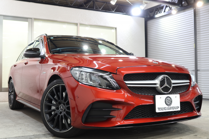 AMG Cクラス C43 4MATIC ｽﾃｰｼｮﾝﾜｺﾞﾝ ﾚｰﾀﾞｰｾｰﾌﾃｨPKG　後期 ｷｰﾚｽｺﾞｰ 黒本革 ﾊﾟﾉﾗﾏSR ﾍｯﾄﾞｱｯﾌﾟD HDDﾅﾋﾞTV ｽﾏﾎ連携 ﾌﾞﾙﾒｽﾀｰ ﾊﾞｯｸｶﾒﾗ PTS LEDﾗｲﾄ 自動Rｹﾞｰﾄ ﾊﾝｽﾞﾌﾘｰA AMG専用装備&ﾁｭｰﾆﾝｸﾞ 9AT　2年保証
