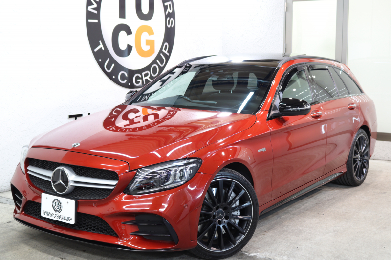 AMG Cクラス C43 4MATIC ｽﾃｰｼｮﾝﾜｺﾞﾝ ﾚｰﾀﾞｰｾｰﾌﾃｨPKG　後期 ｷｰﾚｽｺﾞｰ 黒本革 ﾊﾟﾉﾗﾏSR ﾍｯﾄﾞｱｯﾌﾟD HDDﾅﾋﾞTV ｽﾏﾎ連携 ﾌﾞﾙﾒｽﾀｰ ﾊﾞｯｸｶﾒﾗ PTS LEDﾗｲﾄ 自動Rｹﾞｰﾄ ﾊﾝｽﾞﾌﾘｰA AMG専用装備&ﾁｭｰﾆﾝｸﾞ 9AT　2年保証