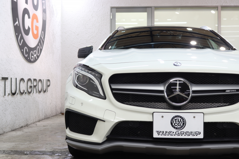 AMG CLAクラス GLA45 4MATIC ﾚｰﾀﾞｰｾｰﾌﾃｨPKG　中期 ｷｰﾚｽｺﾞｰ 黒本革 ﾊﾟﾉﾗﾏSR HDDﾅﾋﾞTV ｽﾏﾎ連携 ﾊﾞｯｸｶﾒﾗ PTS ｷｾﾉﾝﾗｲﾄ 自動Rｹﾞｰﾄ AMG専用装備&ﾁｭｰﾆﾝｸﾞ 7AT　2年保証