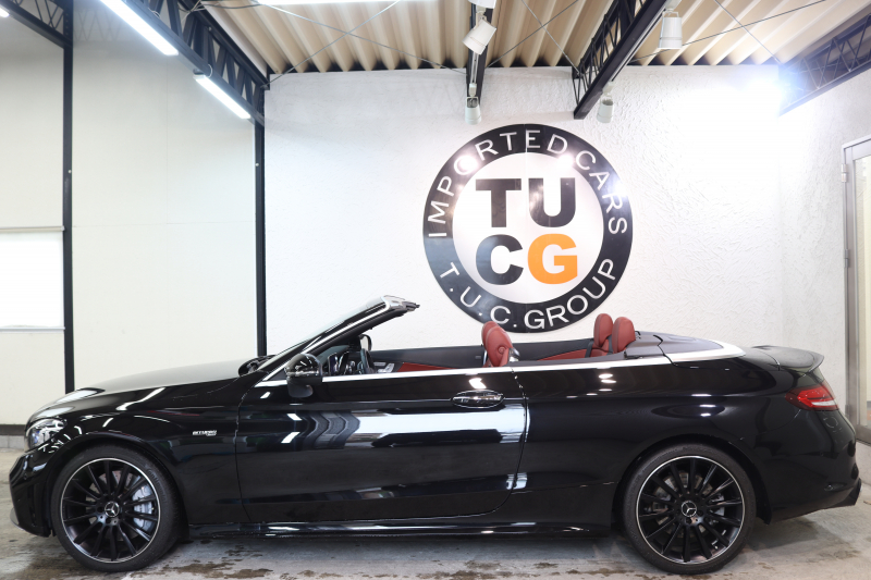 AMG Cクラス C43 4MATIC ｶﾌﾞﾘｵﾚ ﾚｰﾀﾞｰｾｰﾌﾃｨPKG　後期 赤本革 ｴｱｽｶｰﾌ ﾍｯﾄﾞｱｯﾌﾟD HDDﾅﾋﾞTV ｽﾏﾎ連携 ﾌﾞﾙﾒｽﾀｰ ﾊﾞｯｸｶﾒﾗ PTS LEDﾗｲﾄ AMG専用装備&ﾁｭｰﾆﾝｸﾞﾀﾞｲﾅﾐｯｸｾﾚｸﾄ 赤幌 9AT　2年保証