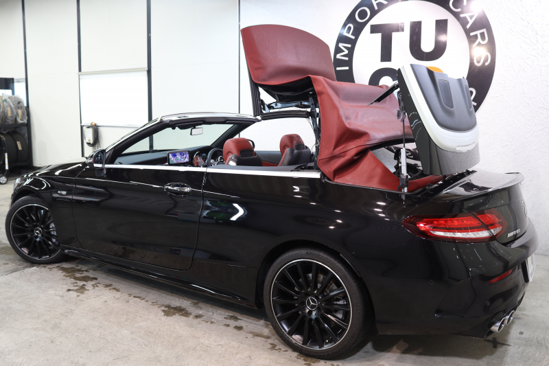 AMG Cクラス C43 4MATIC ｶﾌﾞﾘｵﾚ ﾚｰﾀﾞｰｾｰﾌﾃｨPKG　後期 赤本革 ｴｱｽｶｰﾌ ﾍｯﾄﾞｱｯﾌﾟD HDDﾅﾋﾞTV ｽﾏﾎ連携 ﾌﾞﾙﾒｽﾀｰ ﾊﾞｯｸｶﾒﾗ PTS LEDﾗｲﾄ AMG専用装備&ﾁｭｰﾆﾝｸﾞﾀﾞｲﾅﾐｯｸｾﾚｸﾄ 赤幌 9AT　2年保証