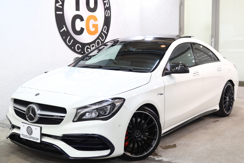 AMG CLAクラス CLA45 4MATIC ﾚｰﾀﾞｰｾｰﾌﾃｨPKG　後期 ｷｰﾚｽｺﾞｰ 黒本革 ﾊﾟﾉﾗﾏSR HDDﾅﾋﾞTV&ｷｬﾝｾﾗｰ ｽﾏﾎ連携 BT音楽 ﾊﾞｯｸｶﾒﾗ PTS LEDﾗｲﾄ AMGｴｱﾛ&19AW ﾄﾗﾝｸﾘｯﾄﾞｽﾎﾟｲﾗｰ AMG専用装備&ﾁｭｰﾆﾝｸﾞ ﾀﾞｲﾅﾐｯｸｾﾚｸﾄ　2年保証