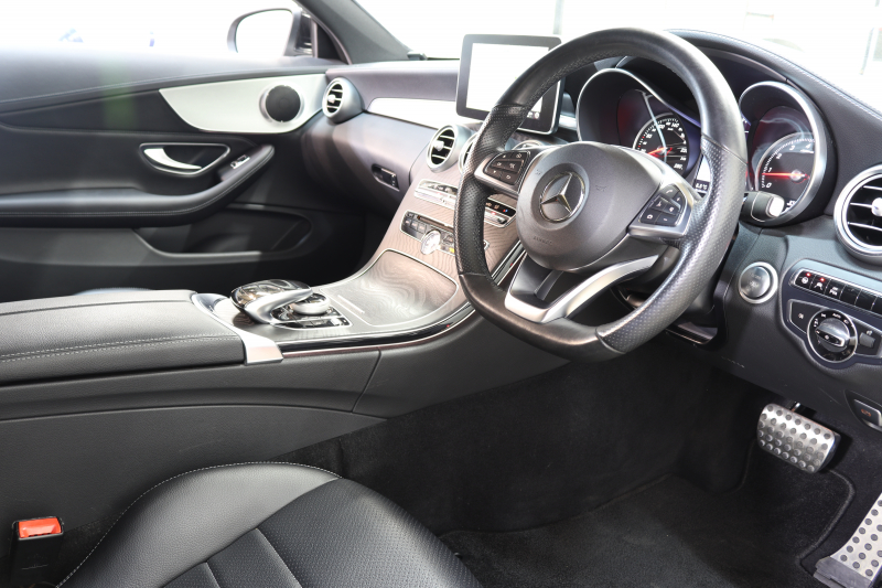 メルセデスベンツ Cクラス C180ｸｰﾍﾟ ｽﾎﾟｰﾂ ﾚｰﾀﾞｰｾｰﾌﾃｨPKG　ｷｰﾚｽｺﾞｰ 黒革 HDDﾅﾋﾞTV BT音楽 ﾊﾞｯｸｶﾒﾗ PTS LEDﾗｲﾄ AMGｴｱﾛ&18AW ﾀﾞｲﾅﾐｯｸｾﾚｸﾄ　2年保証