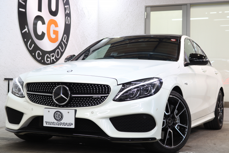 AMG Cクラス C43 4MATIC ｴｸｽｸﾙｰｼﾌﾞ&ﾚｰﾀﾞｰｾｰﾌﾃｨPKG　ｷｰﾚｽｺﾞｰ 赤本革 ﾊﾟﾉﾗﾏSR HDDﾅﾋﾞTV BT音楽 ﾌﾞﾙﾒｽﾀｰ ﾊﾞｯｸｶﾒﾗ PTS LEDﾗｲﾄ ﾊﾝｽﾞﾌﾘｰA AMG専用装備&ﾁｭｰﾆﾝｸﾞﾀﾞｲﾅﾐｯｸｾﾚｸﾄ 9AT　2年保証