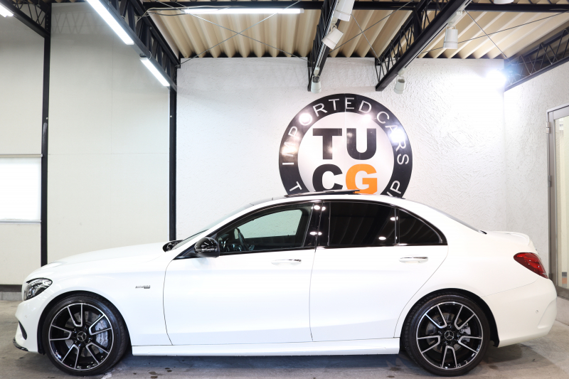 AMG Cクラス C43 4MATIC ｴｸｽｸﾙｰｼﾌﾞ&ﾚｰﾀﾞｰｾｰﾌﾃｨPKG　ｷｰﾚｽｺﾞｰ 赤本革 ﾊﾟﾉﾗﾏSR HDDﾅﾋﾞTV BT音楽 ﾌﾞﾙﾒｽﾀｰ ﾊﾞｯｸｶﾒﾗ PTS LEDﾗｲﾄ ﾊﾝｽﾞﾌﾘｰA AMG専用装備&ﾁｭｰﾆﾝｸﾞﾀﾞｲﾅﾐｯｸｾﾚｸﾄ 9AT　2年保証