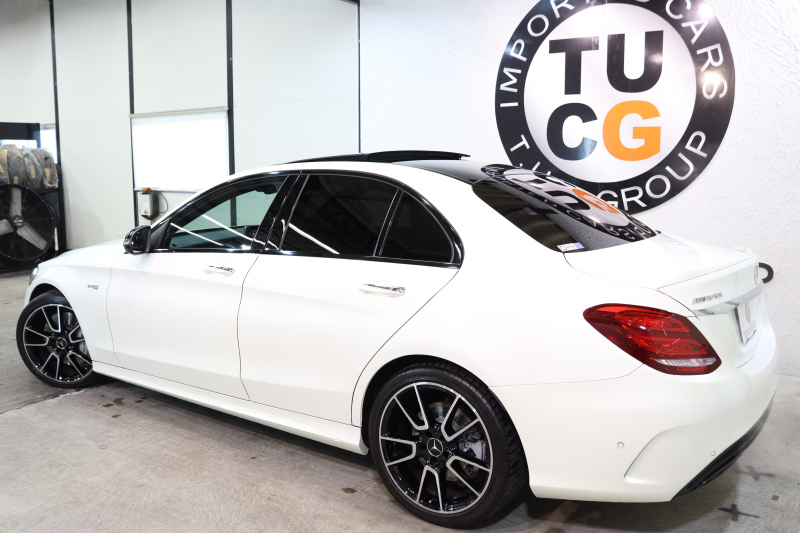 AMG Cクラス C43 4MATIC ｴｸｽｸﾙｰｼﾌﾞ&ﾚｰﾀﾞｰｾｰﾌﾃｨPKG　ｷｰﾚｽｺﾞｰ 赤本革 ﾊﾟﾉﾗﾏSR HDDﾅﾋﾞTV BT音楽 ﾌﾞﾙﾒｽﾀｰ ﾊﾞｯｸｶﾒﾗ PTS LEDﾗｲﾄ ﾊﾝｽﾞﾌﾘｰA AMG専用装備&ﾁｭｰﾆﾝｸﾞﾀﾞｲﾅﾐｯｸｾﾚｸﾄ 9AT　2年保証