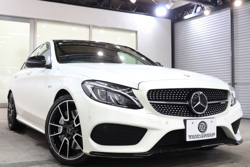 AMG Cクラス C43 4MATIC ｴｸｽｸﾙｰｼﾌﾞ&ﾚｰﾀﾞｰｾｰﾌﾃｨPKG　ｷｰﾚｽｺﾞｰ 赤本革 ﾊﾟﾉﾗﾏSR HDDﾅﾋﾞTV BT音楽 ﾌﾞﾙﾒｽﾀｰ ﾊﾞｯｸｶﾒﾗ PTS LEDﾗｲﾄ ﾊﾝｽﾞﾌﾘｰA AMG専用装備&ﾁｭｰﾆﾝｸﾞﾀﾞｲﾅﾐｯｸｾﾚｸﾄ 9AT　2年保証