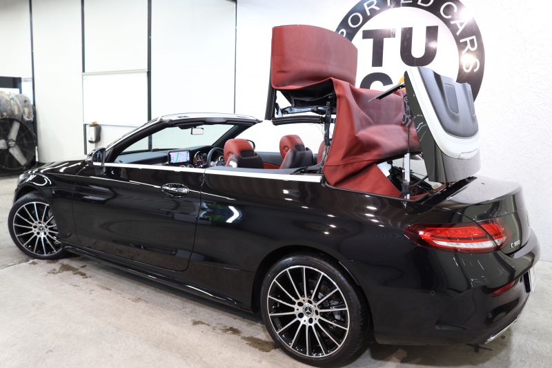 メルセデスベンツ Cクラス C180ｶﾌﾞﾘｵﾚ ｽﾎﾟｰﾂ ﾚｻﾞｰｴｸｽｸﾙｰｼﾌﾞ&ﾚｰﾀﾞｰｾｰﾌﾃｨPKG　後期 1ｵｰﾅｰ ｷｰﾚｽｺﾞｰ 赤本革 ｴｱｽｶｰﾌ ﾍｯﾄﾞｱｯﾌﾟD HDDﾅﾋﾞTV ｽﾏﾎ連携 ﾊﾞｯｸｶﾒﾗ PTS LEDﾗｲﾄ 赤幌 ﾀﾞｲﾅﾐｯｸS ｴｱｻｽ 9AT　2年保証