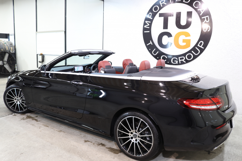 メルセデスベンツ Cクラス C180ｶﾌﾞﾘｵﾚ ｽﾎﾟｰﾂ ﾚｻﾞｰｴｸｽｸﾙｰｼﾌﾞ&ﾚｰﾀﾞｰｾｰﾌﾃｨPKG　後期 1ｵｰﾅｰ ｷｰﾚｽｺﾞｰ 赤本革 ｴｱｽｶｰﾌ ﾍｯﾄﾞｱｯﾌﾟD HDDﾅﾋﾞTV ｽﾏﾎ連携 ﾊﾞｯｸｶﾒﾗ PTS LEDﾗｲﾄ 赤幌 ﾀﾞｲﾅﾐｯｸS ｴｱｻｽ 9AT　2年保証