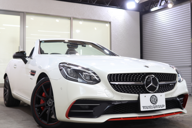 AMG SLC SLC43 ﾚｯﾄﾞｱｰﾄｴﾃﾞｨｼｮﾝ ﾚｰﾀﾞｰｾｰﾌﾃｨPKG　特別仕様車 1ｵｰﾅｰ ｷｰﾚｽｺﾞｰ 黒/銀本革 ｴｱｽｶｰﾌ ﾏｼﾞｯｸｽｶｲR HDDﾅﾋﾞTV&ｷｬﾝｾﾗｰ ｽﾏﾎ連携 harman/kardon ﾊﾞｯｸｶﾒﾗ PTS LEDﾗｲﾄ ﾚｯﾄﾞｱｸｾﾝﾄﾊﾟｰﾂ AMG専用装備&ﾁｭｰﾆﾝｸﾞ 9AT　2年保証