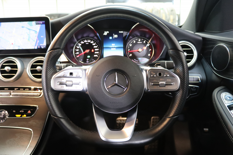 メルセデスベンツ Cクラス C200ｽﾃｰｼｮﾝﾜｺﾞﾝ AVG AMGﾗｲﾝ ﾚｰﾀﾞｰｾｰﾌﾃｨPKG　BSG搭載 後期 ｷｰﾚｽｺﾞｰ 黒革 HDDﾅﾋﾞTV ｽﾏﾎ連携 ﾊﾞｯｸｶﾒﾗ PTS LEDﾗｲﾄ 自動Rｹﾞｰﾄ AMGｴｱﾛ&18AW ﾀﾞｲﾅﾐｯｸS ｴｱｻｽ 9AT　2年保証