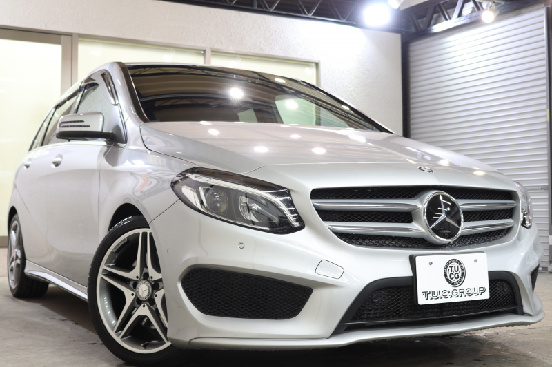 メルセデスベンツ Bクラス B250 4MATIC ｽﾎﾟｰﾂ AMGﾚｻﾞｰｴｸｽｸﾙｰｼﾌﾞ&ﾚｰﾀﾞｰｾｰﾌﾃｨPKG　後期 1ｵｰﾅｰ ｷｰﾚｽｺﾞｰ 黒本革 HDDﾅﾋﾞTV BT音楽 harman/kardon PTS LEDﾗｲﾄ AMGｴｱﾛ&18AW EASY-VARIO PLUS 7AT　2年保証