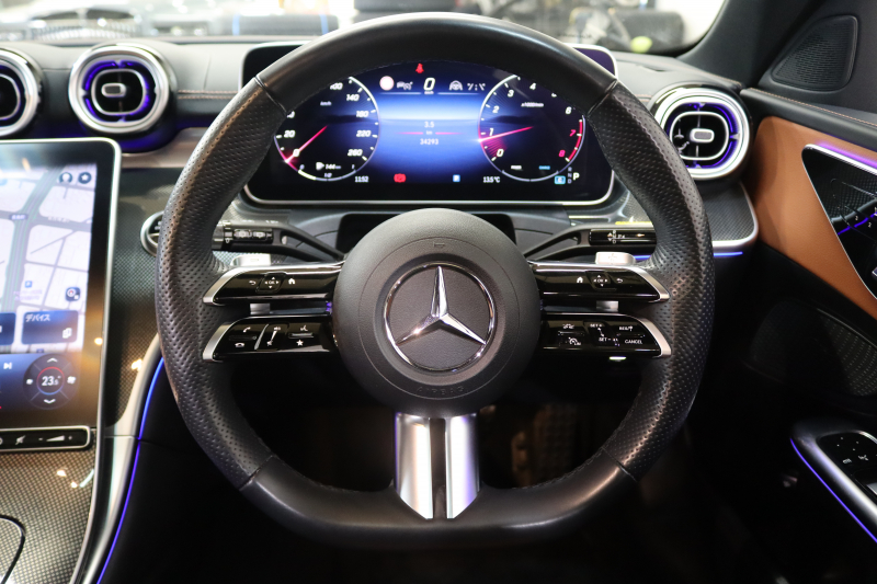 メルセデスベンツ Cクラス C200ｽﾃｰｼｮﾝﾜｺﾞﾝ AVG AMGﾗｲﾝ ﾚｻﾞｰｴｸｽｸﾙｰｼﾌﾞ&ﾍﾞｰｼｯｸ&ﾚｰﾀﾞｰｾｰﾌﾃｨPKG　ISG搭載 ｷｰﾚｽｺﾞｰ 茶/黒本革 ﾊﾟﾉﾗﾏSR ﾍｯﾄﾞｱｯﾌﾟD MBUXﾅﾋﾞTV ｽﾏﾎ連携 360ｶﾒﾗ PTS LEDﾗｲﾄ 自動Rｹﾞｰﾄ AMGｴｱﾛ&18AW ﾜｲﾔﾚｽ充電 9AT　2年保証