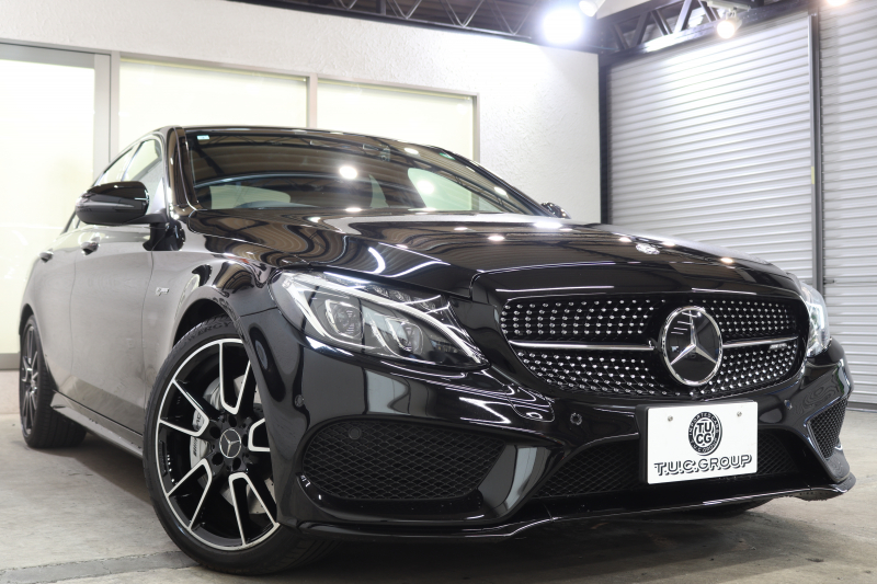 AMG Cクラス C43 4MATIC ｴｸｽｸﾙｰｼﾌﾞ&ﾚｰﾀﾞｰｾｰﾌﾃｨPKG　中期 ｷｰﾚｽｺﾞｰ 黒本革 ﾍｯﾄﾞｱｯﾌﾟD HDDﾅﾋﾞTV BT音楽 ﾌﾞﾙﾒｽﾀｰ ﾊﾞｯｸｶﾒﾗ PTS LEDﾗｲﾄ ﾊﾝｽﾞﾌﾘｰA AMG専用装備&ﾁｭｰﾆﾝｸﾞ 9AT　2年保証