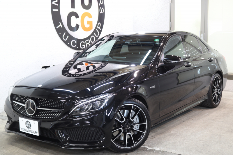 AMG Cクラス C43 4MATIC ｴｸｽｸﾙｰｼﾌﾞ&ﾚｰﾀﾞｰｾｰﾌﾃｨPKG　中期 ｷｰﾚｽｺﾞｰ 黒本革 ﾍｯﾄﾞｱｯﾌﾟD HDDﾅﾋﾞTV BT音楽 ﾌﾞﾙﾒｽﾀｰ ﾊﾞｯｸｶﾒﾗ PTS LEDﾗｲﾄ ﾊﾝｽﾞﾌﾘｰA AMG専用装備&ﾁｭｰﾆﾝｸﾞ 9AT　2年保証