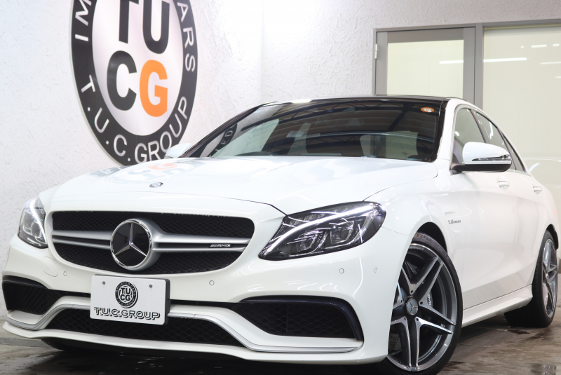 AMG Cクラス C63 ｴｸｽｸﾙｰｼﾌﾞ&ﾚｰﾀﾞｰｾｰﾌﾃｨPKG　ｷｰﾚｽｺﾞｰ 黒本革 ﾊﾟﾉﾗﾏSR HDDﾅﾋﾞTV BT音楽 ﾌﾞﾙﾒｽﾀｰ ﾊﾞｯｸｶﾒﾗ PTS LEDﾗｲﾄ ﾊﾝｽﾞﾌﾘｰA AMG専用装備&ﾁｭｰﾆﾝｸﾞﾀﾞｲﾅﾐｯｸｾﾚｸﾄ　2年保証