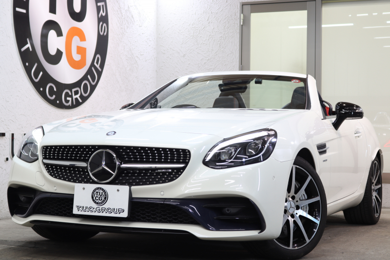 AMG SLC SLC43 AMGﾅｲﾄ&ﾚｰﾀﾞｰｾｰﾌﾃｨPKG　ｷｰﾚｽｺﾞｰ 黒本革 ﾏｼﾞｯｸｽｶｲR HDDﾅﾋﾞTV ｽﾏﾎ連携 harman/kardon ﾊﾞｯｸｶﾒﾗ PTS LEDﾗｲﾄ AMG専用装備&ﾁｭｰﾆﾝｸﾞ 9AT　2年保証