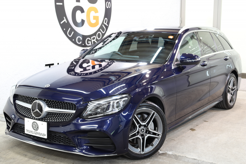 メルセデスベンツ Cクラス C200ｽﾃｰｼｮﾝﾜｺﾞﾝ AVG AMGﾗｲﾝ ﾚｻﾞｰｴｸｽｸﾙｰｼﾌﾞ&ﾚｰﾀﾞｰｾｰﾌﾃｨPKG　BSG搭載 後期 ｷｰﾚｽｺﾞｰ 黒本革 ﾍｯﾄﾞｱｯﾌﾟD HDDﾅﾋﾞTV ｽﾏﾎ連携 ﾌﾞﾙﾒｽﾀｰ ﾊﾞｯｸｶﾒﾗ PTS LEDﾗｲﾄ ﾊﾝｽﾞﾌﾘｰA AMGｴｱﾛ&18AW 希少色ｶﾊﾞﾝｻｲﾄﾌﾞﾙｰ 9AT　2年保証