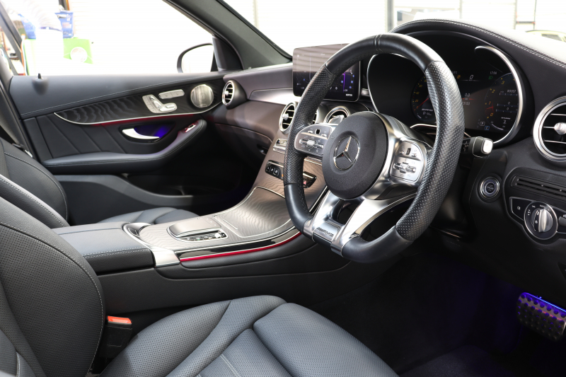 AMG GLC GLC43 4MATIC ﾚｻﾞｰｴｸｽｸﾙｰｼﾌﾞ&ﾚｰﾀﾞｰｾｰﾌﾃｨPKG　後期 ｷｰﾚｽｺﾞｰ 黒本革 ﾍﾞﾝﾁﾚｰﾀｰ ﾊﾟﾉﾗﾏSR ﾍｯﾄﾞｱｯﾌﾟD MBUXﾅﾋﾞTV BT音楽 ﾌﾞﾙﾒｽﾀｰ 360ｶﾒﾗ PTS LEDﾗｲﾄ ﾊﾝｽﾞﾌﾘｰA AMG専用装備&ﾁｭｰﾆﾝｸﾞ ｴｱｻｽ 9AT　2年保証