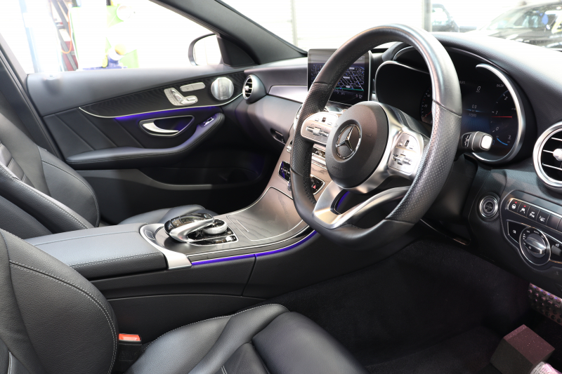 メルセデスベンツ Cクラス C220d AVG AMGﾗｲﾝ ﾚｻﾞｰｴｸｽｸﾙｰｼﾌﾞ&ﾚｰﾀﾞｰｾｰﾌﾃｨPKG　後期 ｷｰﾚｽｺﾞｰ 黒本革 ﾊﾟﾉﾗﾏSR ﾍｯﾄﾞｱｯﾌﾟD HDDﾅﾋﾞTV ｽﾏﾎ連携 ﾌﾞﾙﾒｽﾀｰ ﾊﾞｯｸｶﾒﾗ PTS LEDﾗｲﾄ ﾊﾝｽﾞﾌﾘｰA AMGｴｱﾛ&18AW ｴｱｻｽ 9AT　2年保証